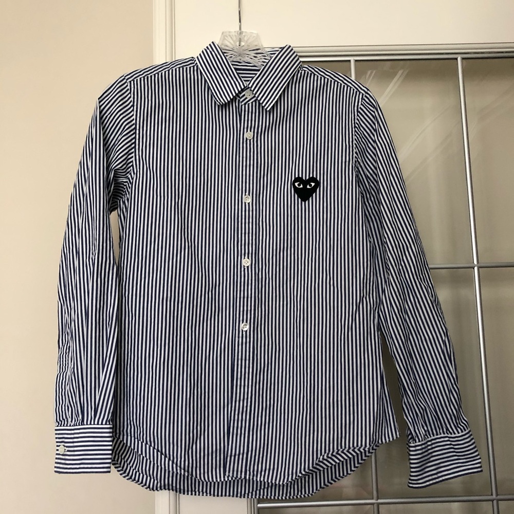 COMME DES GARÇONS PLAY BLUE & WHITE  SHIRT (M)
